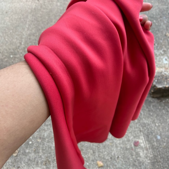 asos Midi Bright Pink Circle Skirt - Picture 9 of 9